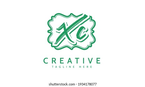 XC Initials, handwriting logo vector