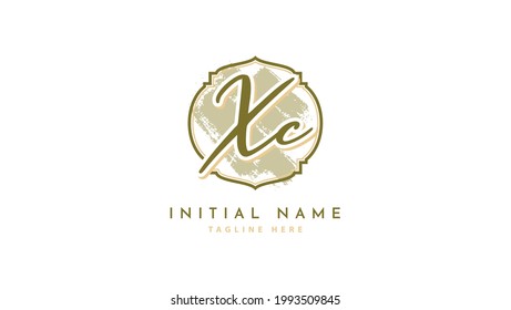 XC Initials, handwriting logo vector