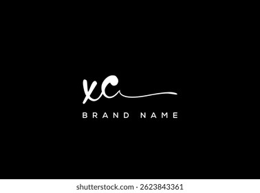 XC letter beauty handwriting vector logo. 