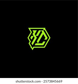 XC letter cool and dynamic monogram esport gaming initial logo design concept