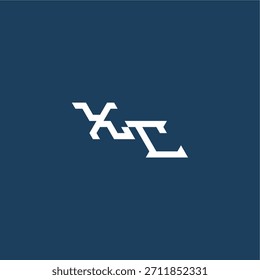 Logotipo moderno del monograma del estilo del techno minimalista del diseño inicial del concepto del esport de la letra de XC
