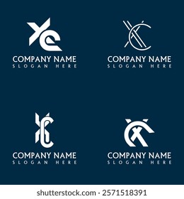 XC letter logo set design