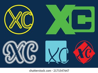 XC letter logo, sticker and icon design template