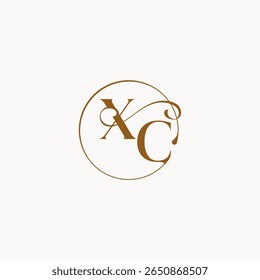 XC letter luxurius feeling with flow circle fows wedding logo monogram elegant style