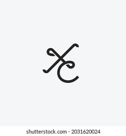 XC letter simple minimal unique logo icon sign design. Vector illustration