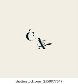 XC carta boda monograma elegante curva de lujo logo audaz y línea de cabello inicial