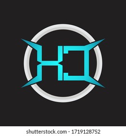 Monograma del logotipo XC con plantilla de diseño de forma circular y de cuatro ejes