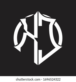 XC Logo monogram with emblem and circle rounded design template
