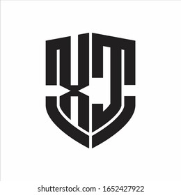 XC Logo monogram with emblem shield shape design isolated on white background