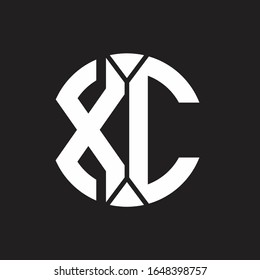 XC Logo monogram with piece circle ribbon style