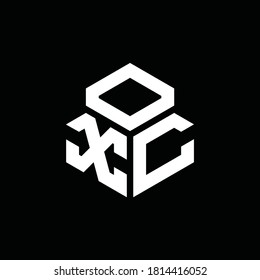 Logotipo de monograma XC con plantilla de diseño de 3 cubos aislado en fondo negro
