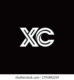 XC-Monogramm-Logo mit abstrakter Liniendesign-Vorlage