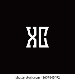 XC monogram logo with curved side style design template