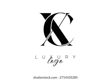 Logotipo de la tipografía del monograma de la letra de XC Serif para la identidad elegante de la marca de Premium