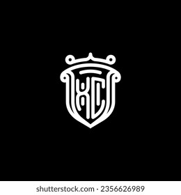 XC shield initial monogram with high quality professional design that will print well