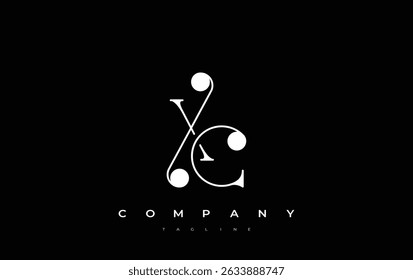 XC Typography Logo Design. Stylish monogram design depiction featuring the letters X and C combined in an artistic signature style, delivering a unique and creative visual representation.
