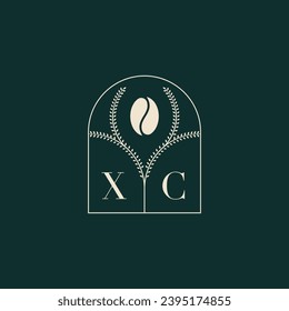 XC Unique and simple logo design combination of letters and coffee bean