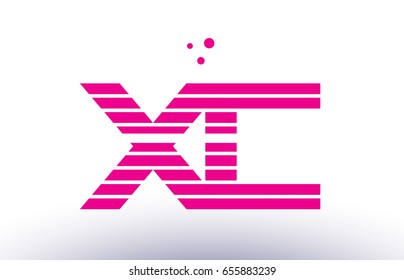 xc x c alphabet letter logo pink purple line stripe company design template creative abstract vector