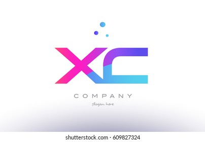 xc x c  creative pink purple blue modern dots creative alphabet gradient company letter logo design vector icon template