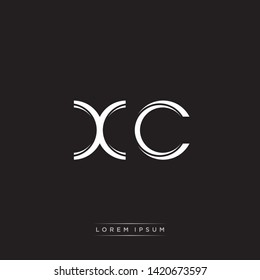 xc x c Logo Initial Letter Split Lowercase Modern Monogram Template Design