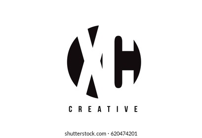 XC X C White Letter Logo Design with Circle Background Vector Illustration Template.