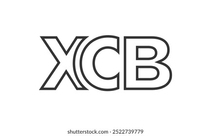 Modelo de design de logotipo XCB com texto em negrito forte e moderno. Logotipo vetorial inicial com tipografia simples e mínima. Identidade de empresa moderna ideal para a presença de marca de empresas.