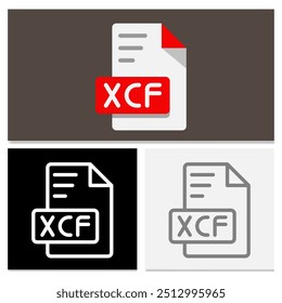 Formato de archivo de documento Xcf. icono minimalista de tipo de archivo plano para un aspecto simple. Se puede utilizar para Sitios web, interfaz de usuario e interfaces.