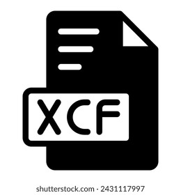 Xcf Icon Glyph design. image extension format file type icon. vector illustration