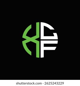 XCF logo XCF icon XCF monogram XCF letter minimalist Circle flat Unique modern abstract logo design.

