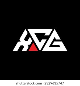 XCG triangle letter logo design with triangle shape. XCG triangle logo design monogram. XCG triangle vector logo template with red color. XCG triangular logo Simple, Elegant, and Luxurious design.