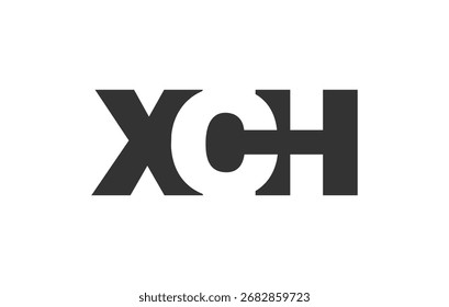 Diseño del logotipo de XCH. Letra inicial X C H estilo de letra en negrita para startups tecnológicas, consultoría, marca corporativa. Nombre creativo de la empresa, titulares de la tipografía, identidad, logotipo de moda. Ilustración vectorial.