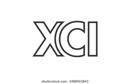 XCI logo design template with strong and modern bold text. Initial based vector logotype featuring simple and minimal typography. Trendy company identity ideal for businesses brand presence.