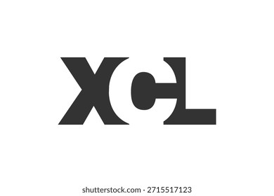 Diseño del logotipo de XCL. Letra inicial X C L estilo de letra en negrita para startups tecnológicas, consultoría, marca corporativa. Nombre creativo de la empresa, titulares de la tipografía, identidad, logotipo de moda. Ilustración vectorial.