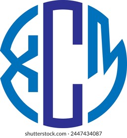 XCM Circle logo design, icon, symbol, vector file,