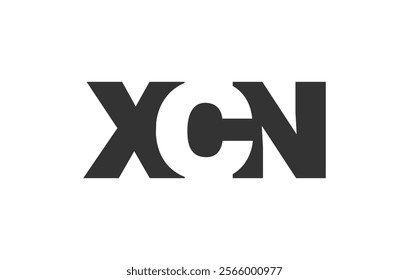 XCN logo design. Initial letter X C N bold font style for tech startups, consulting, corporate branding. Creative company name, headlines typography identity, trendy logotype. Vector illustration.