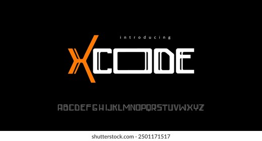 XCode font is Modern Bold Font. Extended Font. Regular Typography urban style alphabet fonts for fashion, sport, technology, digital, movie, logo design, vector illustration
technologi digital