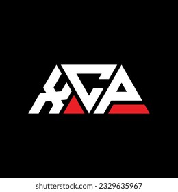 XCP triangle letter logo design with triangle shape. XCP triangle logo design monogram. XCP triangle vector logo template with red color. XCP triangular logo Simple, Elegant, and Luxurious design.