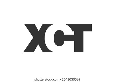 XCT logo design. Initial letter X C T bold font style for tech startups, consulting, corporate branding. Creative company name, headlines typography identity, trendy logotype. Vector illustration.