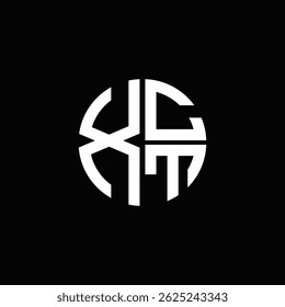 Logotipo XCT Ícone XCT Monograma XCT Letra XCT minimalista Círculo plano Design de logotipo abstrato moderno exclusivo.
