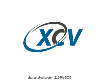 XCV letter creative modern elegant swoosh logo design