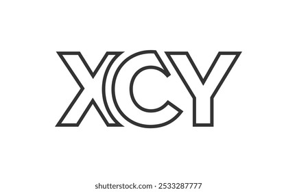 XCY logo design template with strong and modern bold text. Initial based vector logotype featuring simple and minimal typography. Trendy company identity ideal for businesses brand presence.