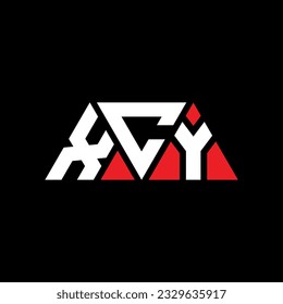 XCY triangle letter logo design with triangle shape. XCY triangle logo design monogram. XCY triangle vector logo template with red color. XCY triangular logo Simple, Elegant, and Luxurious design.