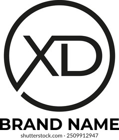 XD circle letter logo design