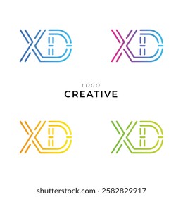 XD Creative Latter Logo Design. Monogram Design. By Custom Branding Logo. Creative Logo Design. Vector illustration. Modern Design. Logo Template.