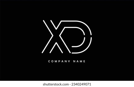 Monograma con el logotipo de las letras abstractas XD, DX