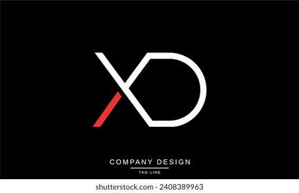 Monograma de XD, DX, letras abstractas