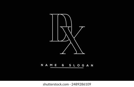 XD, DX Abstrakte Buchstaben Logo Monogramm