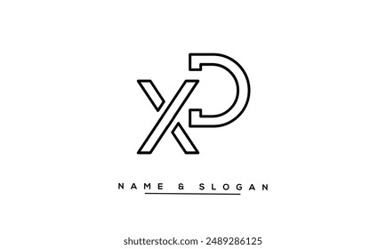 Monograma del logotipo de las letras Abstractas de XD, DX