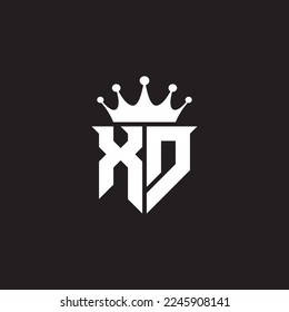 Símbolo de monograma con logotipo XD o DX con diseño de forma de corona vector
