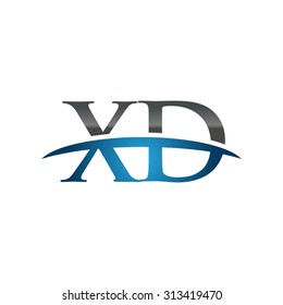 XD initial company blue swoosh logo